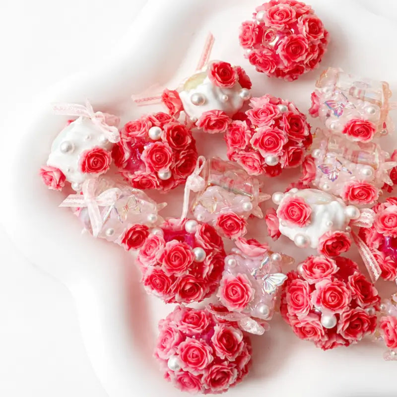 Fancy Hand Painted Rose Beads