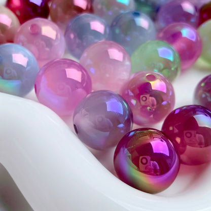 20MM Plating Color Cat Eye Acrylic beads DIY Pen Phone Chain Bracelet UU Studio
