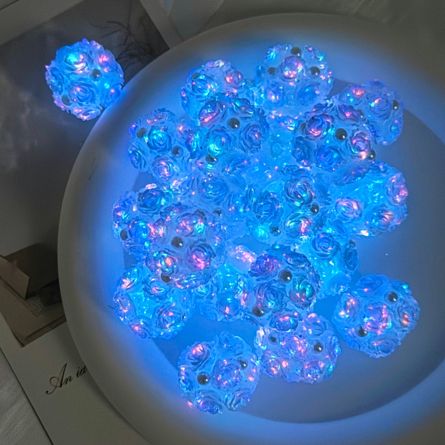 Rose Flower Ball Luminous Fancy Beads
