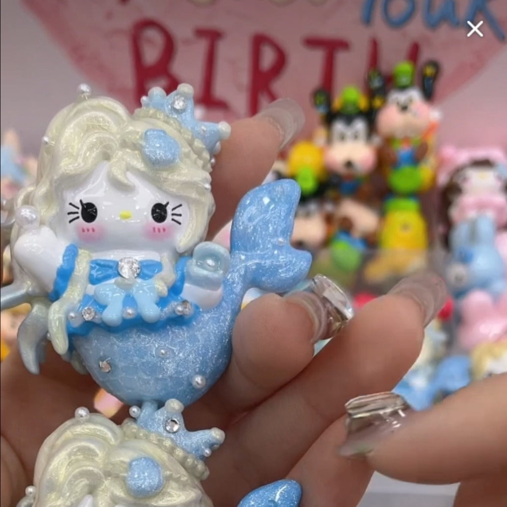 Fancy Hand Painted hello Kitty Beads